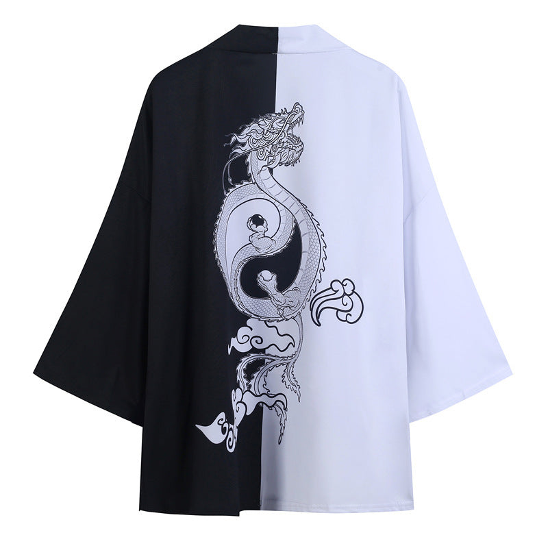 New Chinese style Tai Chi Flying Dragon Robe Loose Printed Hanfu