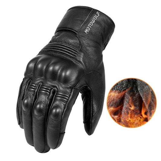 Men'S Winter Motorcycle Leather Gloves