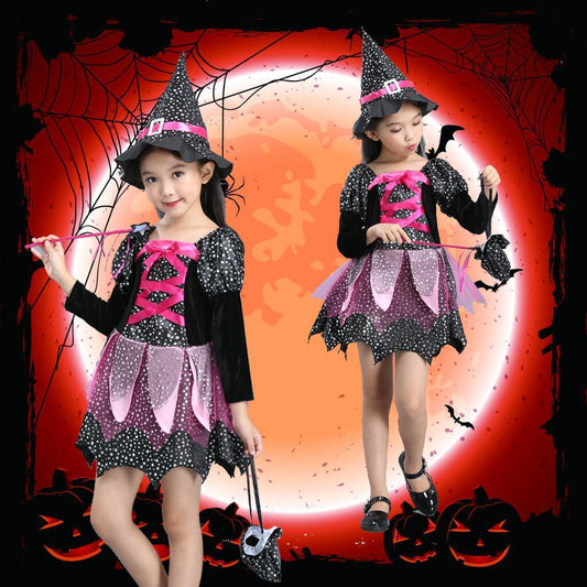 Halloween Children's wizard Costume Cloak Witch Dress Up