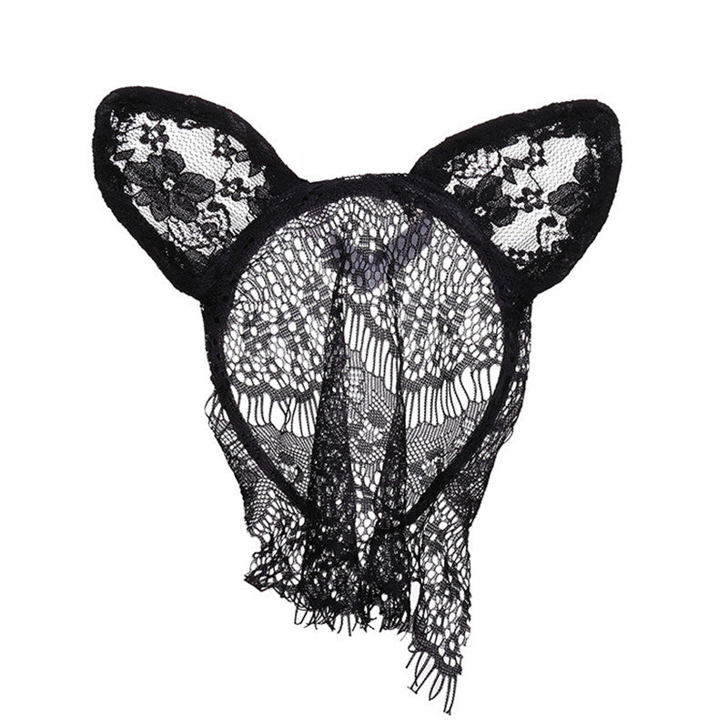 Halloween accessories lace cat veil