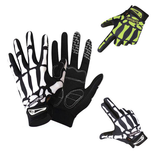 Sports outdoor full finger skull riding gloves