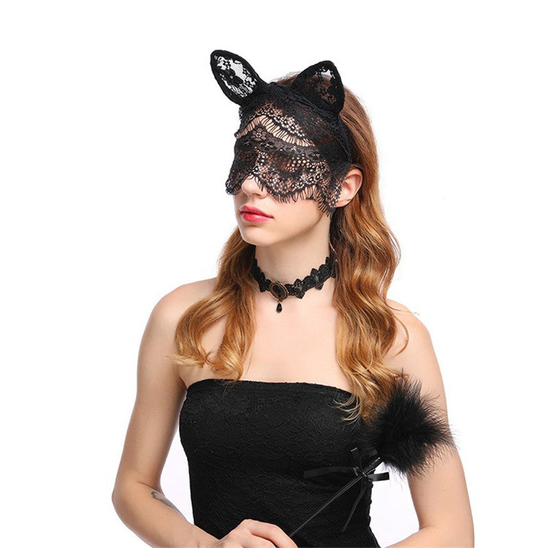 Halloween accessories lace cat veil