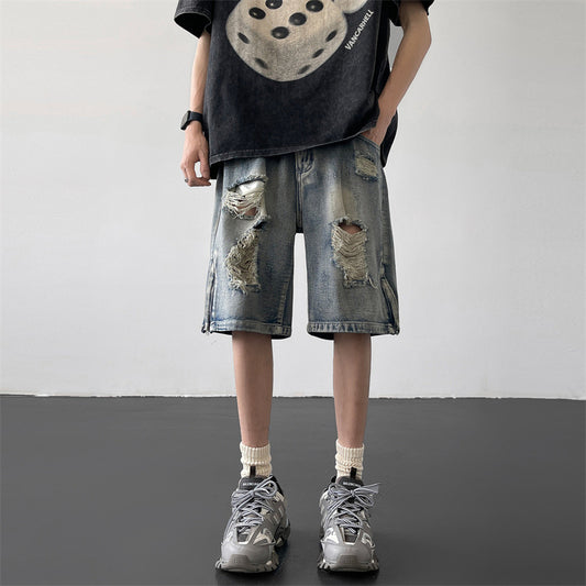 Beggar Fifth Summer Tide unisex shorts, worn-out ripped look