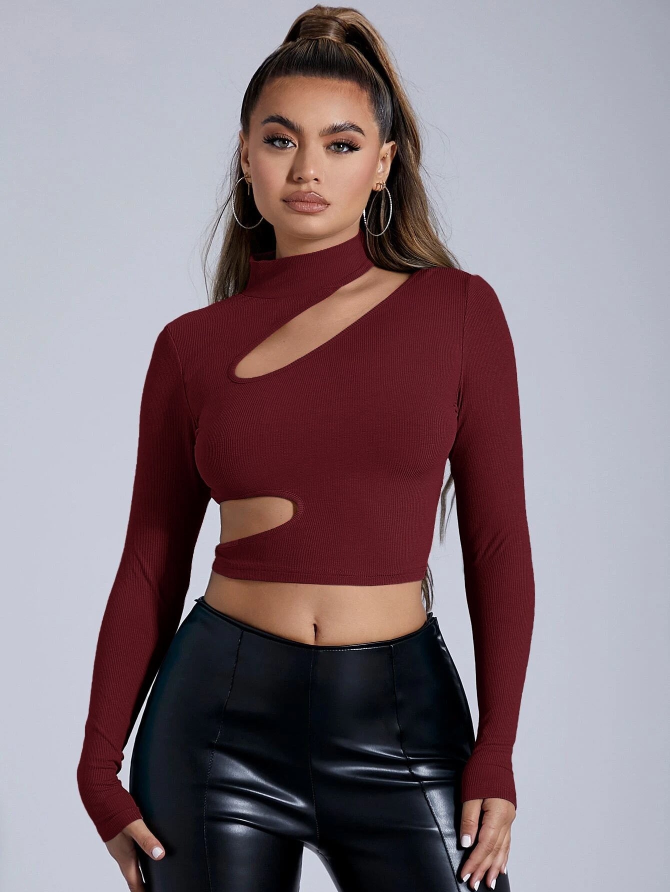 Women's Fashion T-shirt Short Tight Top