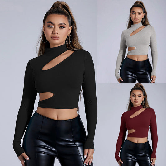 Women's Fashion T-shirt Short Tight Top