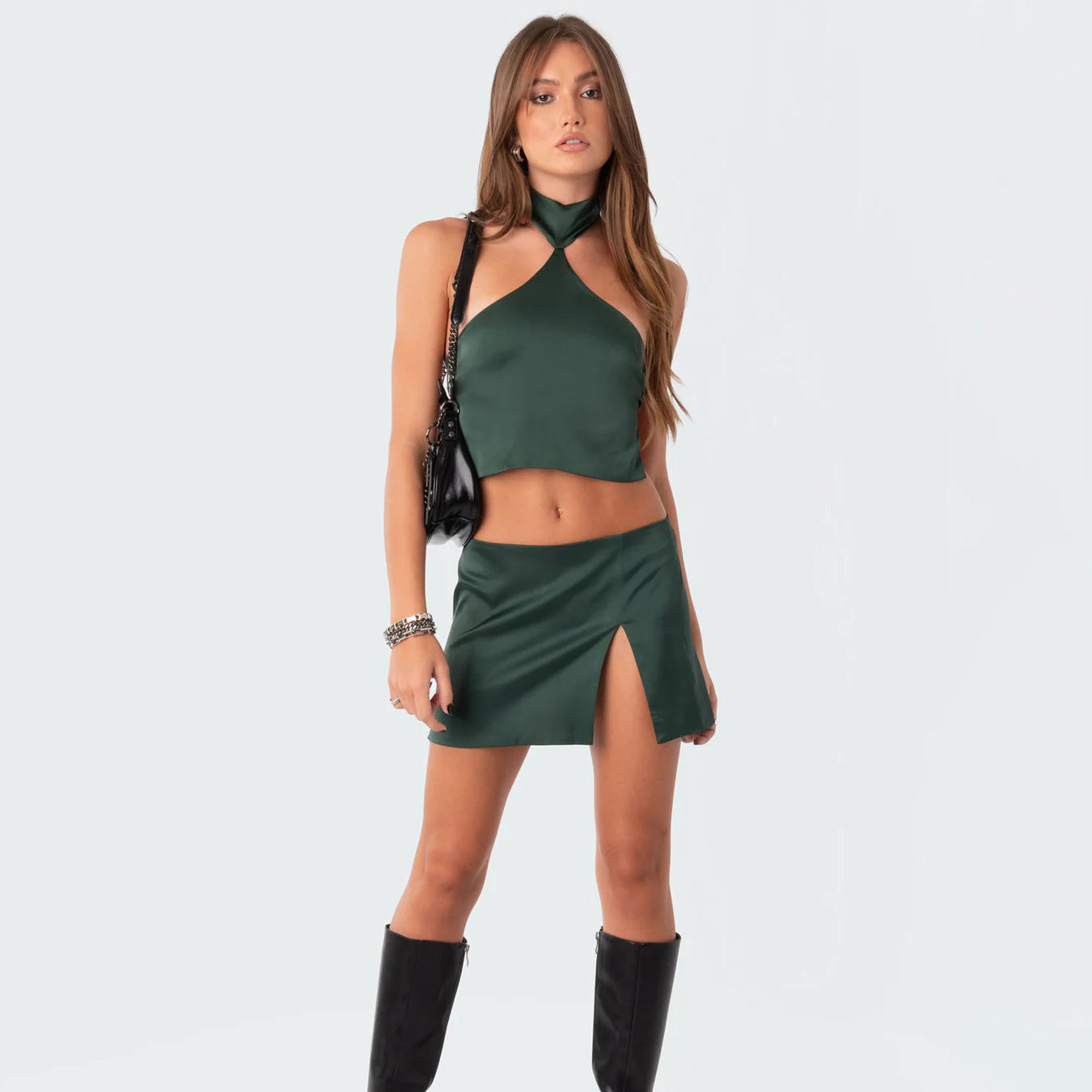 Sexy rave Summer Slit Two-piece Set