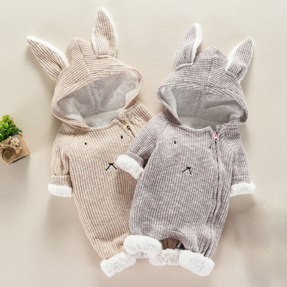 Newborn Hooded Romper Jumpsuit Outfits