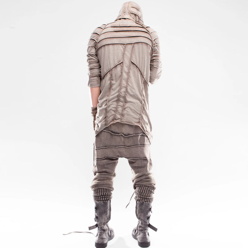 Autonomous Dune Asymmetrical Retro Dyed Do Old Hooded T-shirt Men